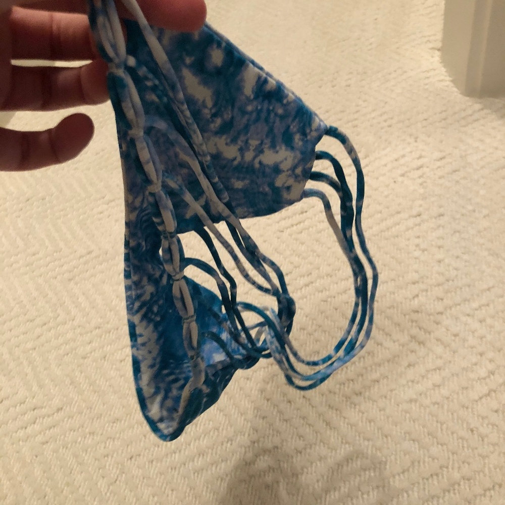Mikoh Swimwear Blue and White Bathing Suit Top - Picture 6 of 6